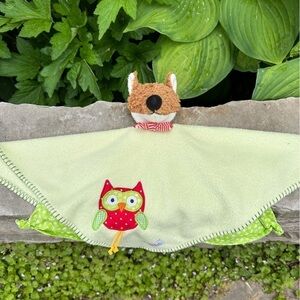 Kathe Kruse Green Fox Red Polka Dot Owl Baby Lovey Security Blanket DAS Original